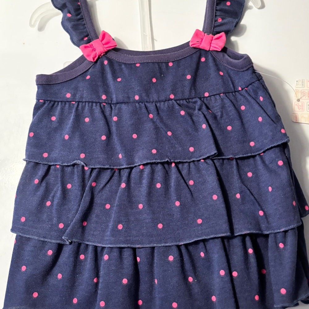 Baby Girl Pink Polka Dots Outfit 2- Pc Set Sz 3-6 Months New